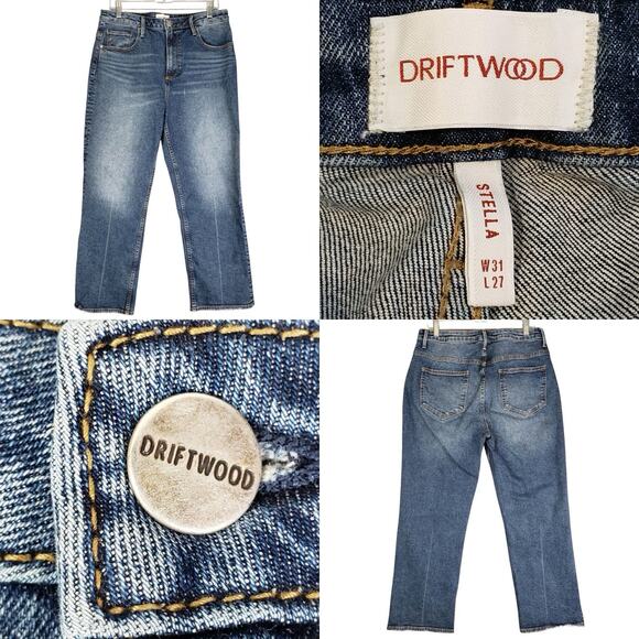 DRIFTWOOD Denim - Driftwood Stella Jeans 31x27 Straight Leg Denim Sundance Medium Wash High Rise